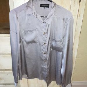 black and white silk shirt !!